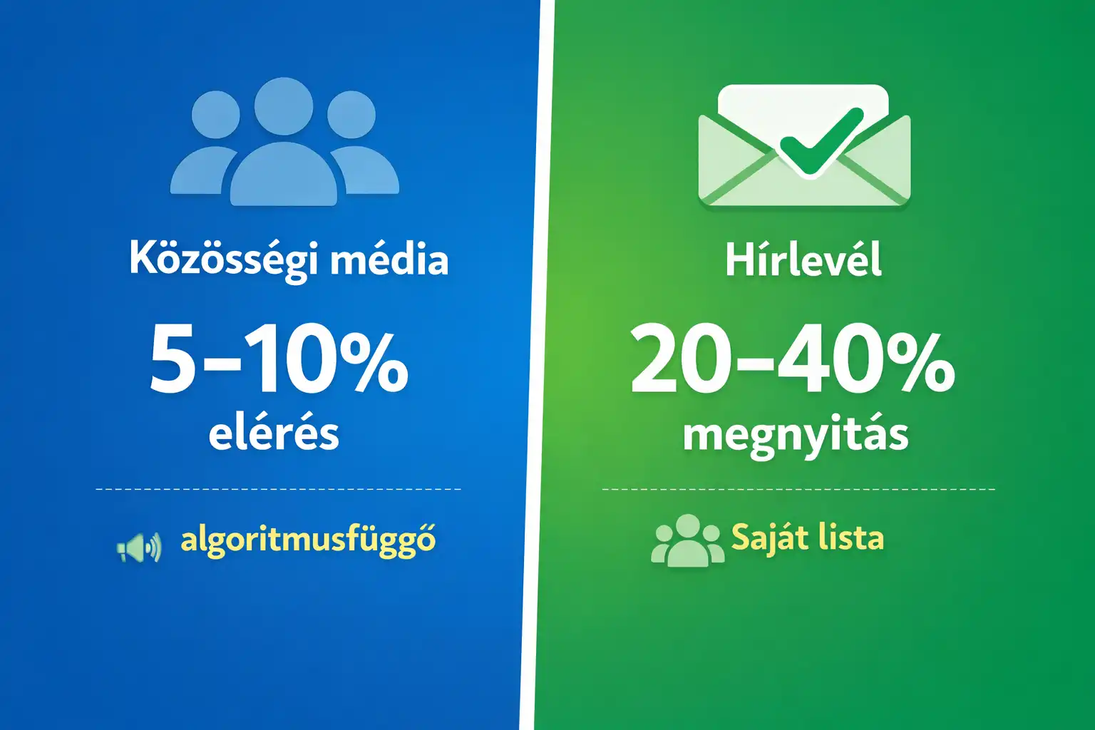 közösségi média vs hírlevélküldő rendszer